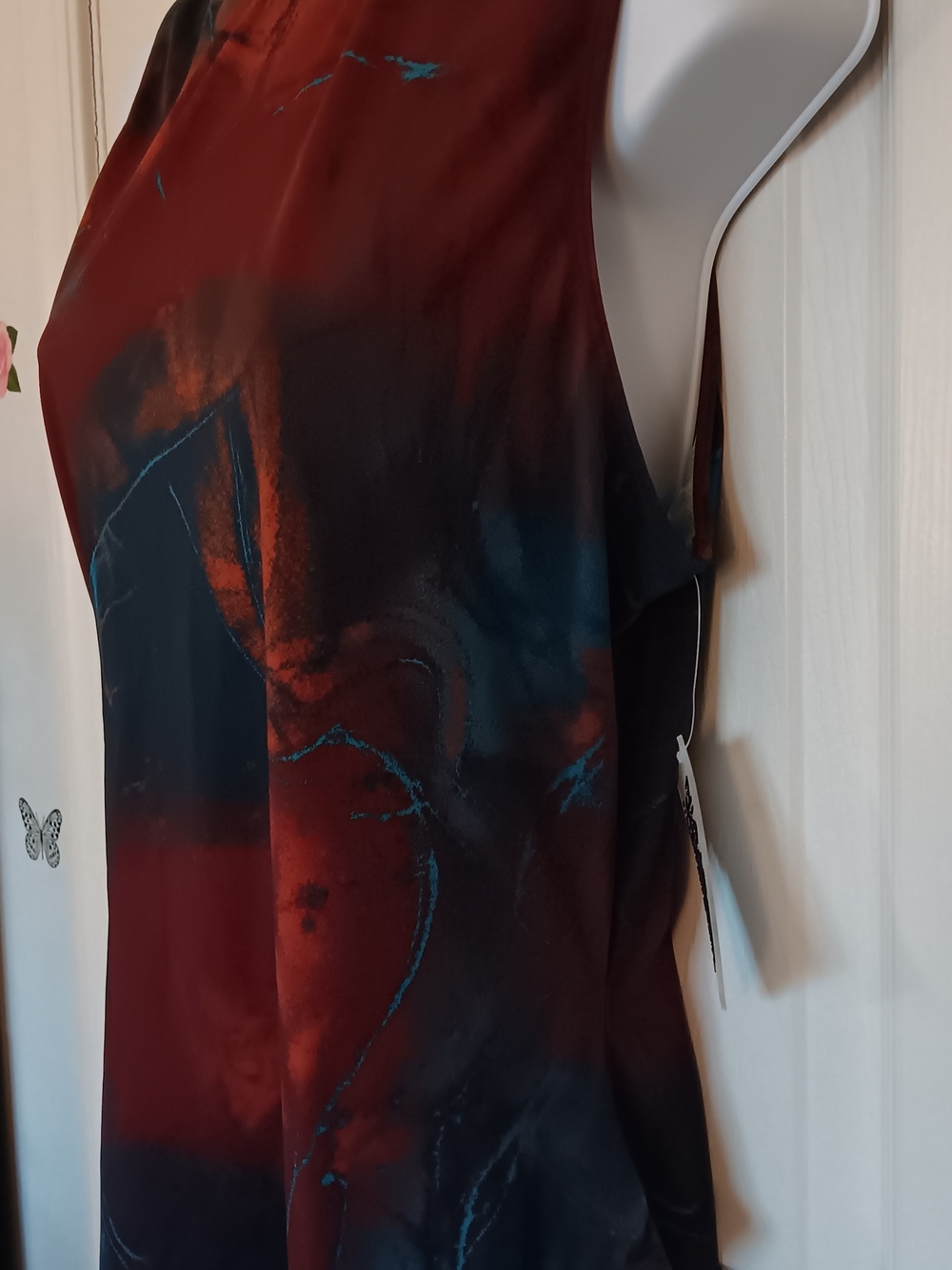 Nia Lynn Sports Illustrated Red & Blue Abstract Swimsuit Women's Size XL NWT - Picture 2 of 5